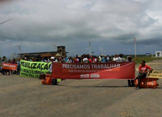 Trabalhadores desempregados paralisam obra da termelétrica de Sergipe