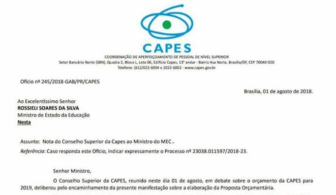 Não ao corte das bolsas do CAPES! Por mais verbas para a Educação Pública incluindo ensino-pesquisa-extensão!
