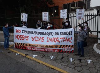SP: Ato em frente ao Hospital Saboya presta solidariedade aos trabalhadores da Saúde