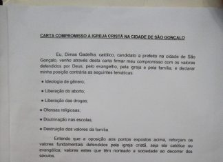 Candidato do PT em São Gonçalo (RJ), Dimas Gadelha, assina carta compromisso com pauta reacionária