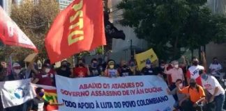 Ato em São Paulo se solidariza à luta do povo colombiano