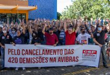 São José dos Campos (SP): Demitidos da Avibras realizam passeata em defesa dos empregos e pela estatização