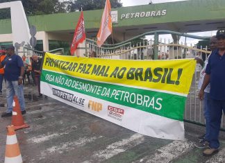 Contra a privatização da Petrobras, petroleiros realizaram protestos em todo o país no último dia 2